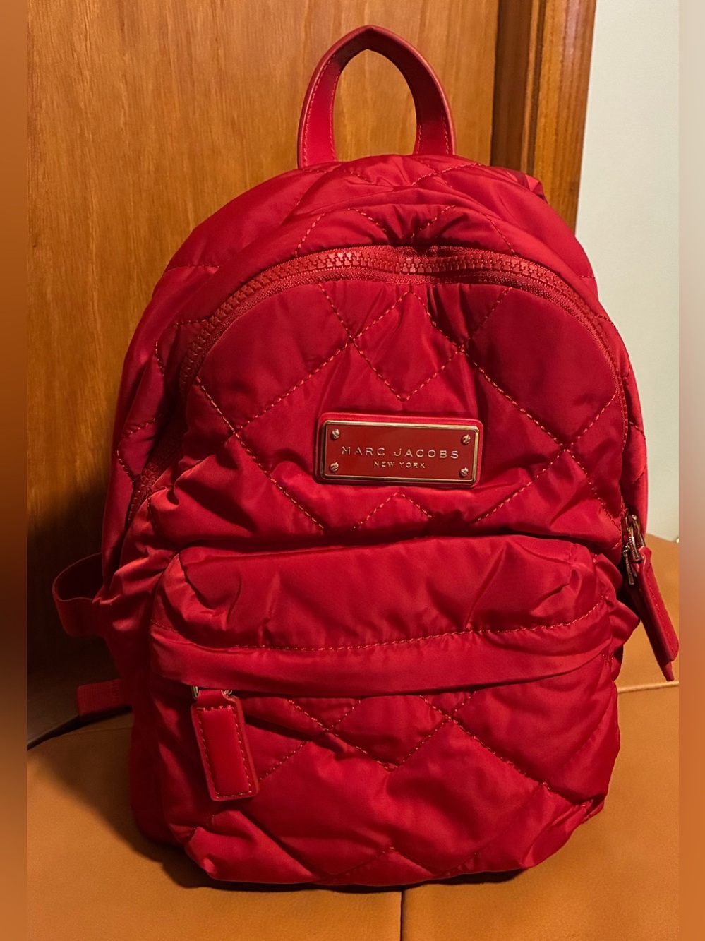 Marc Jacobs Quilted Nylon Mini Backpack Red